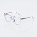 Lunettes Carré — Acétate Cristal & Détail Argenté