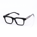Lunettes Carré — Acétate Noir & Détail Argent