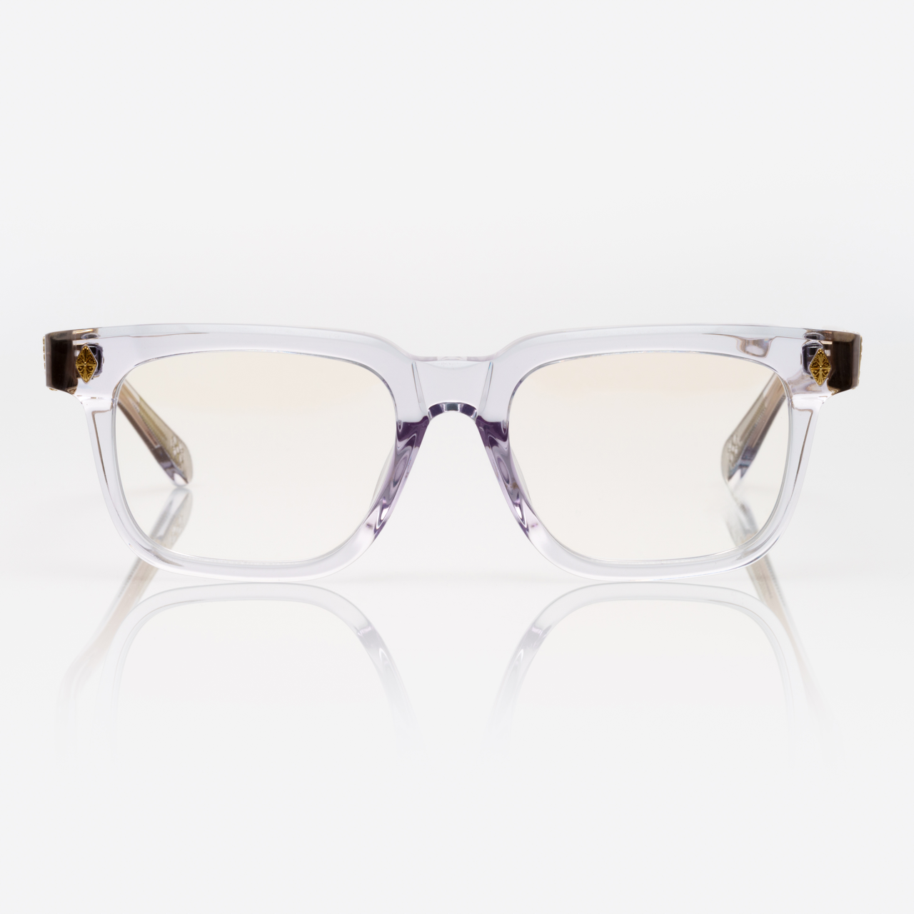 Lunettes Carré — Acétate Noir & Détail Argent