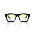 Lunettes Carré — Acétate Noir & Verres Miel
