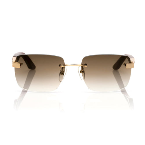 Lunettes Carré — Bois Bordeaux & Or