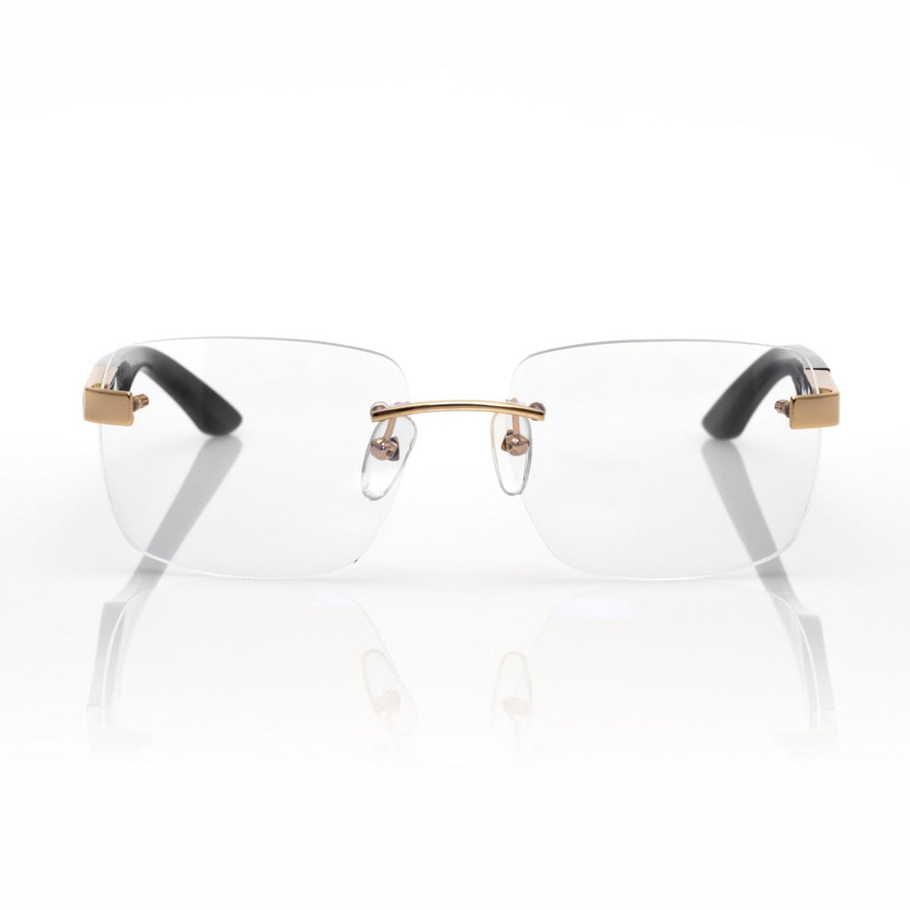 Lunettes Carré — Bois Bordeaux & Or