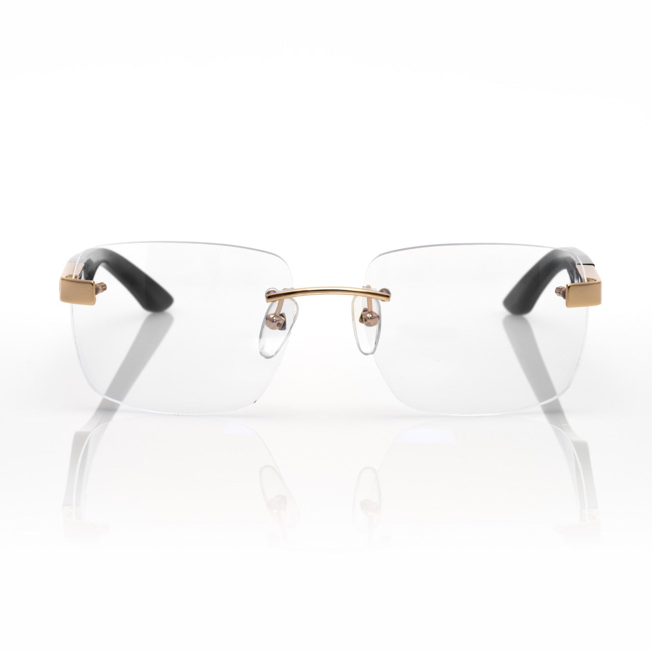 Lunettes Carré — Bois Bordeaux & Or