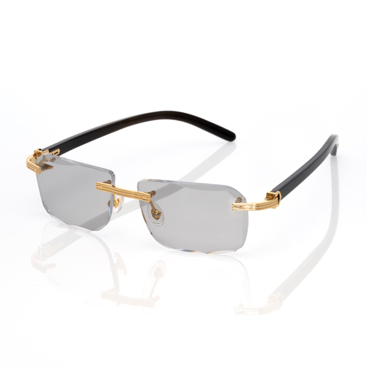 Lunettes Carré — Bois Noyer & Or