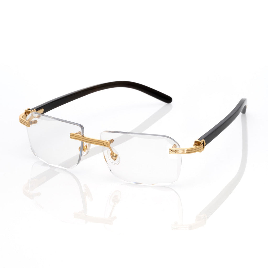 Lunettes Carré — Bois Noyer & Or