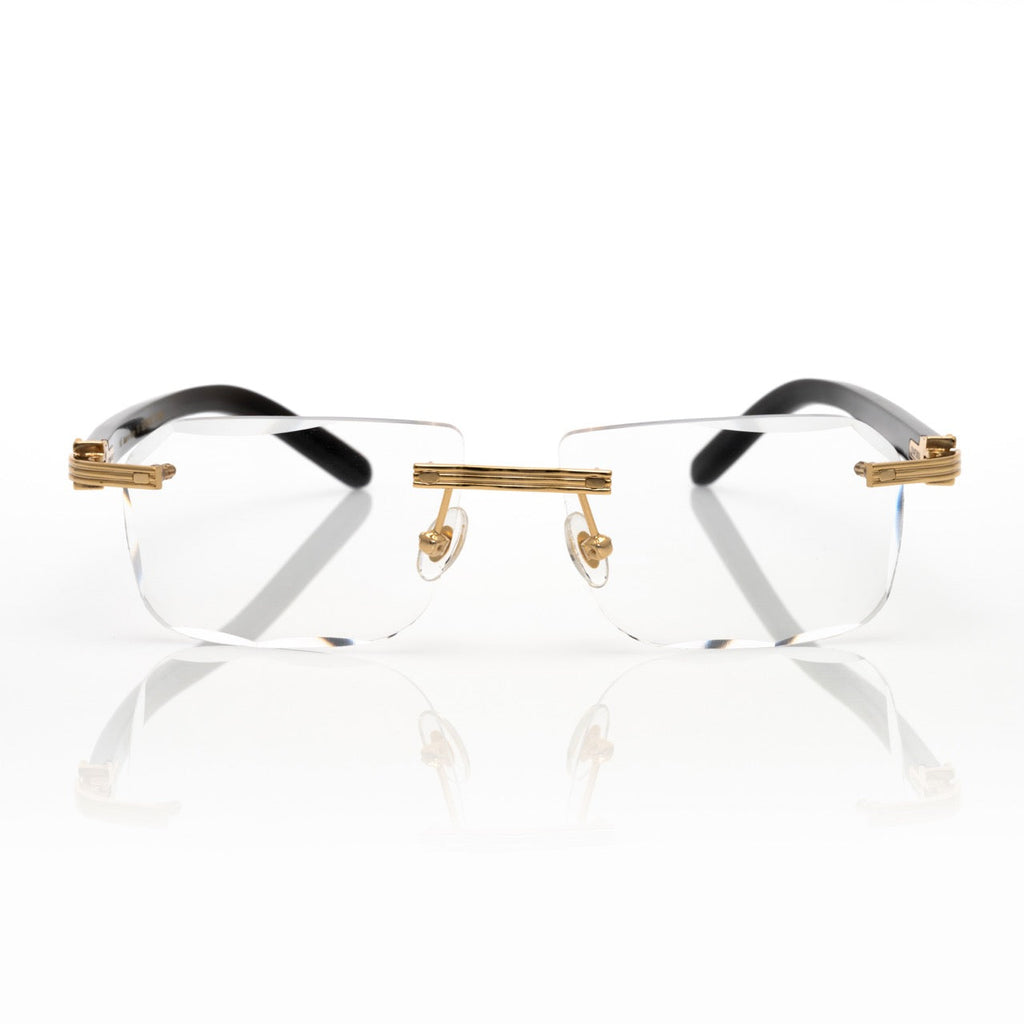 Lunettes Carré — Bois Noyer & Or