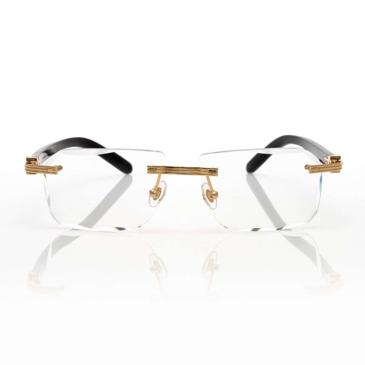 Lunettes Carré — Bois Noyer & Or