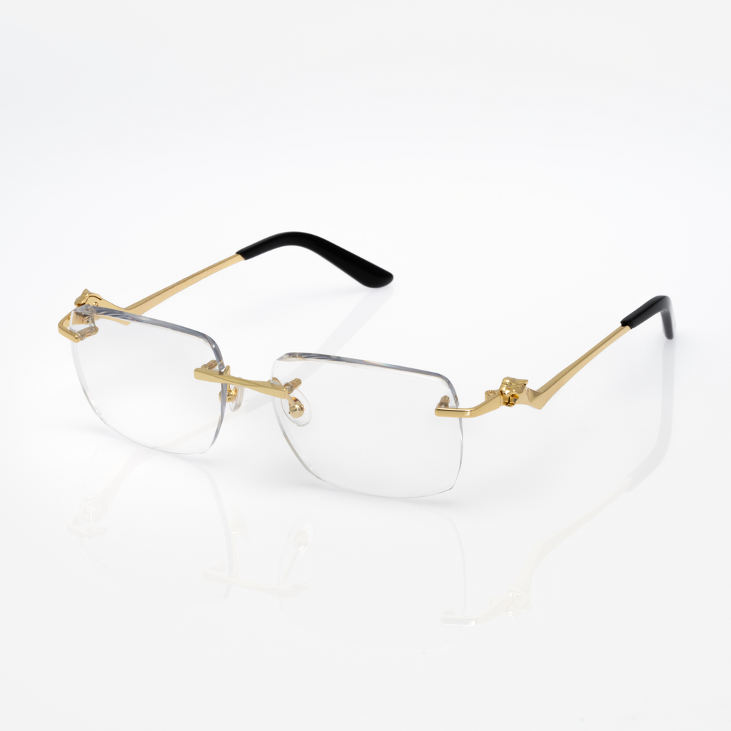 Lunettes Carré — Doré & Verres Transition