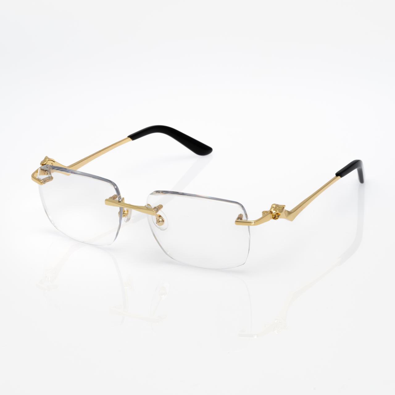 Lunettes Carré — Doré & Verres Transition