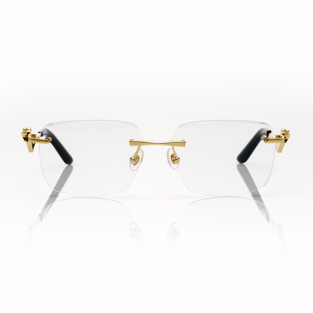 Lunettes Carré — Doré & Verres Transition