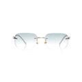 Lunettes Carré — Métal Argenté & Verres Bleutés