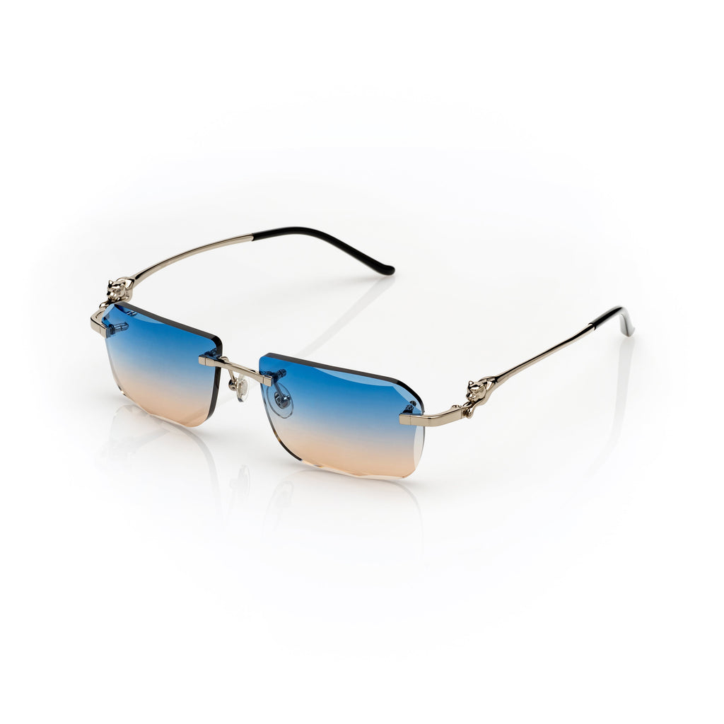 Lunettes Carré — Métal Argenté & Verres Parme