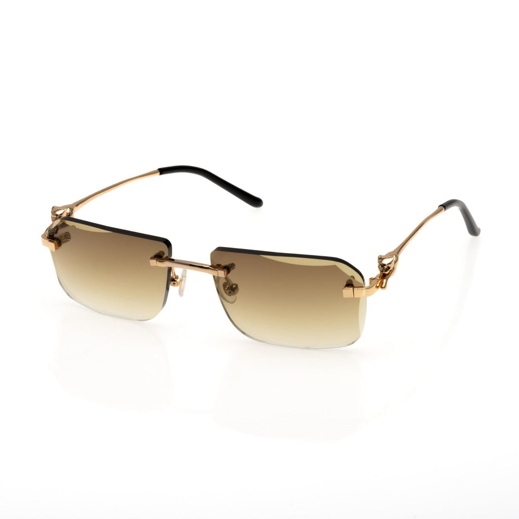 Lunettes Carré — Métal Argenté & Verres Parme