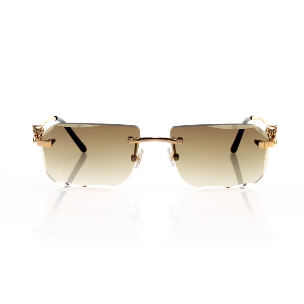 Lunettes Carré — Métal Argenté & Verres Parme