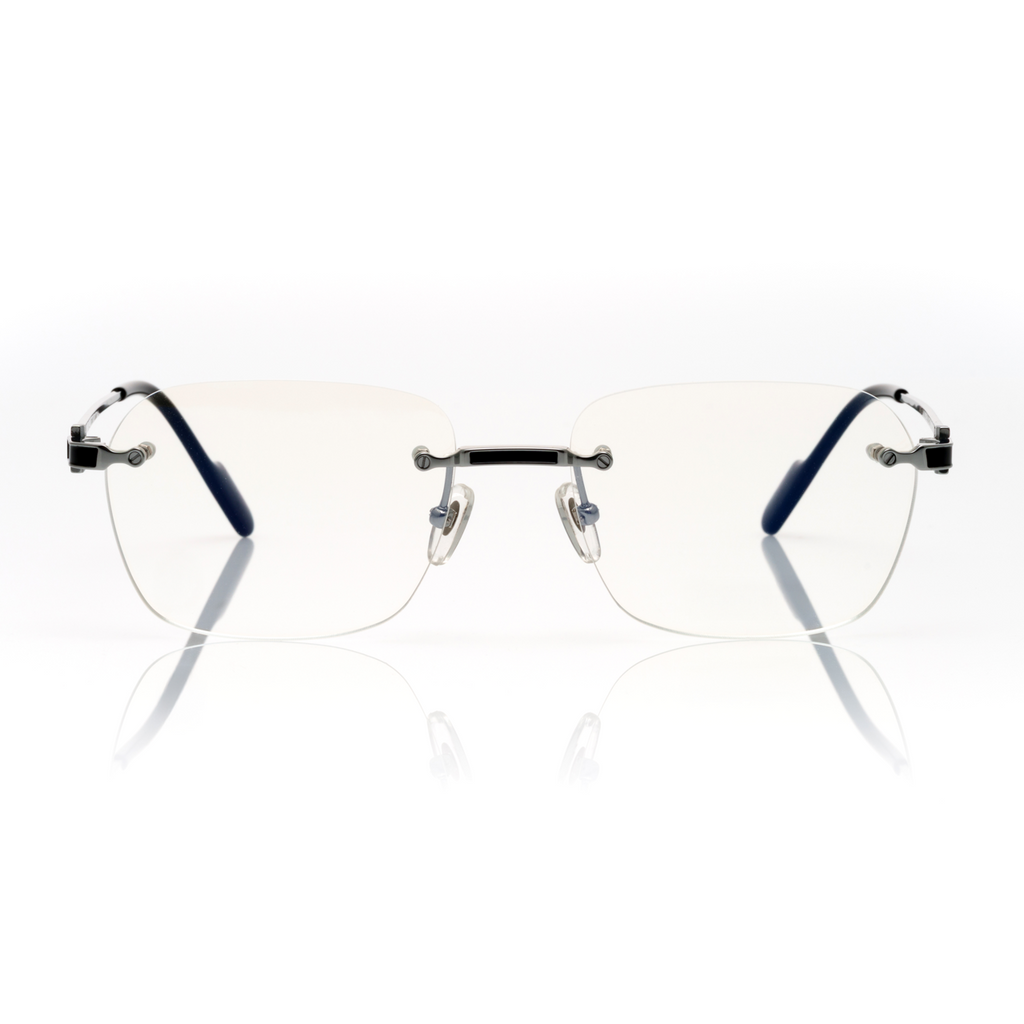 Lunettes Carré — Métal Doré & Embouts Noir