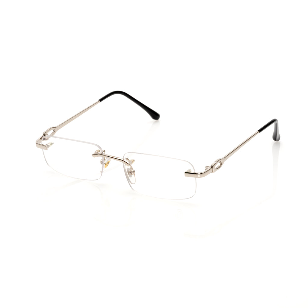 Lunettes Carré — Métal Doré Poli Sans Cerclage
