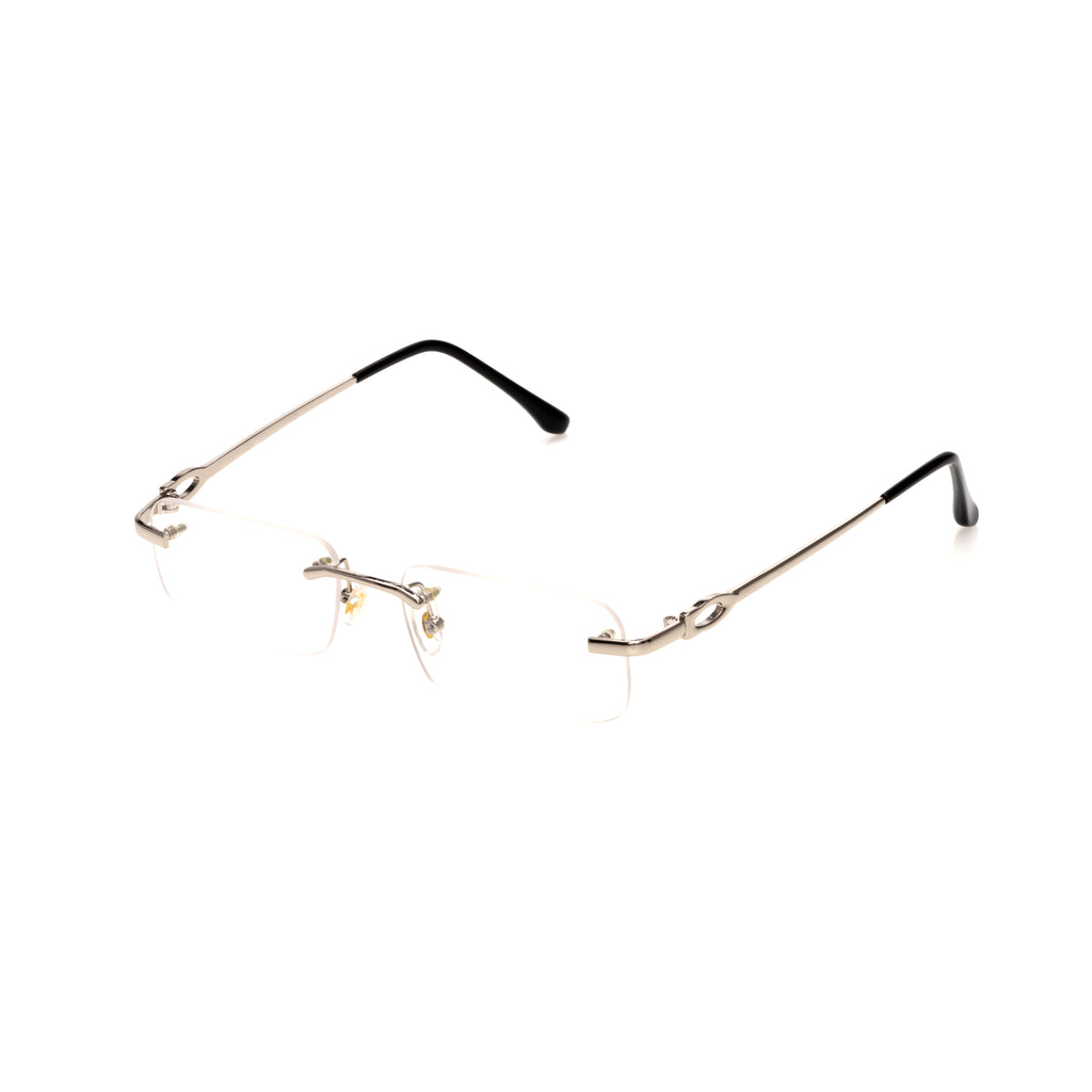 Lunettes Carré — Métal Doré Poli Sans Cerclage