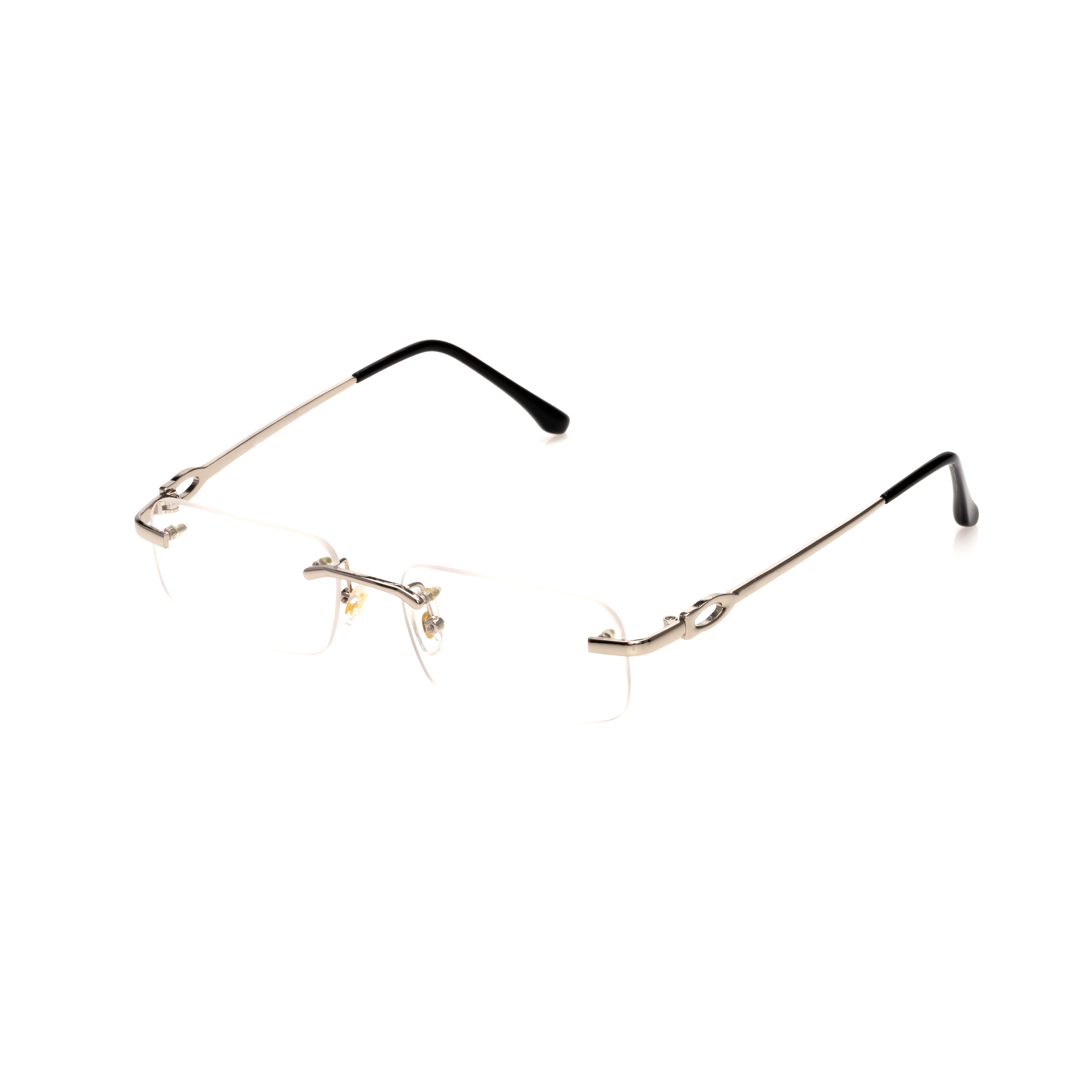 Lunettes Carré — Métal Doré Poli Sans Cerclage