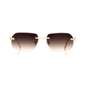 Lunettes Carré — Métal Doré & Verres Cognac Dégradé