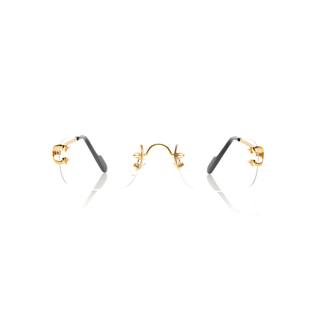 Lunettes Carré — Or & Détails Ornementés