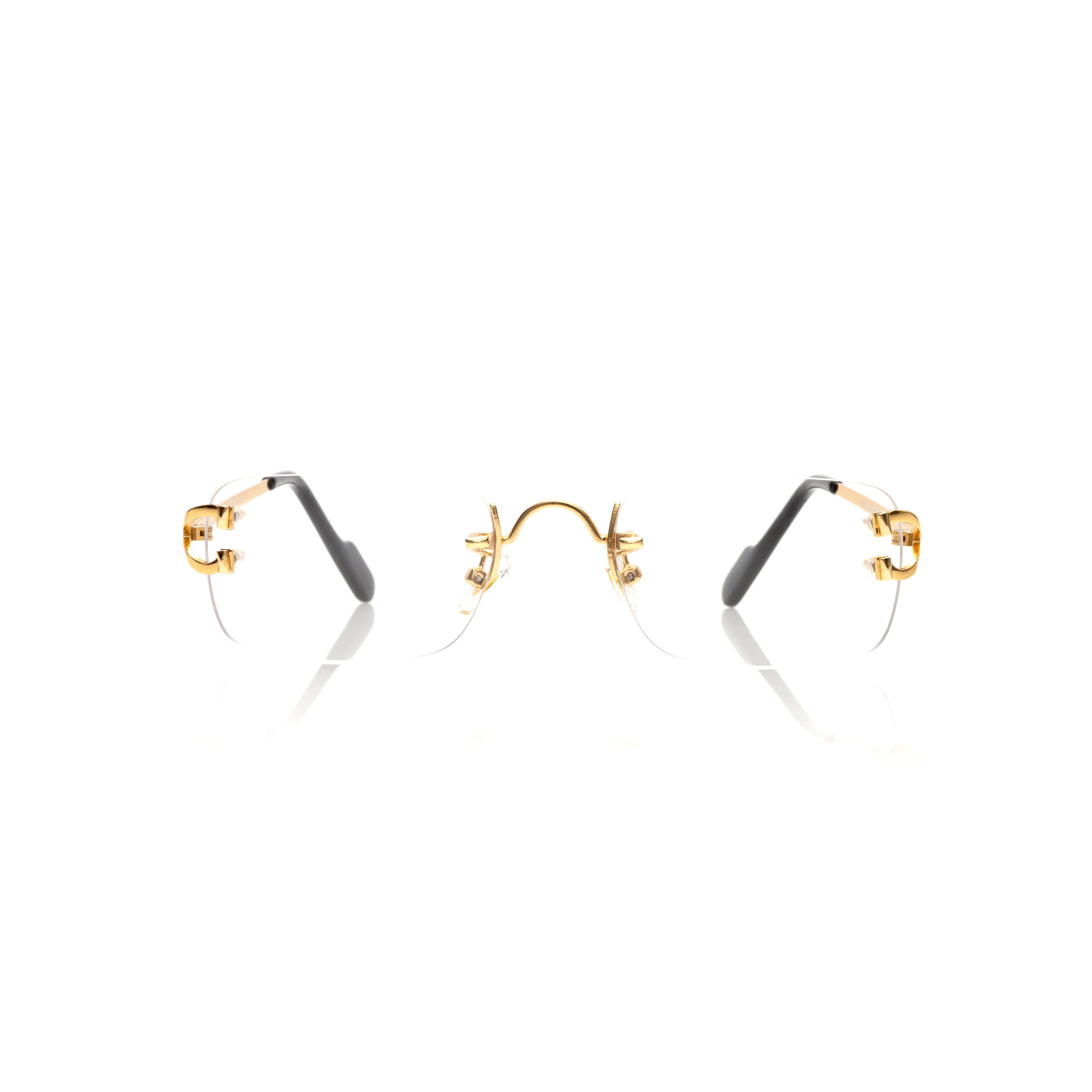 Lunettes Carré — Or & Détails Ornementés