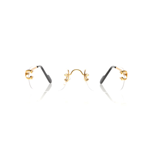 Lunettes Carré — Or & Détails Ornementés