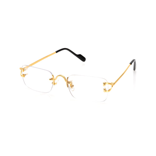 Lunettes Carré — Or & Détails Ornementés