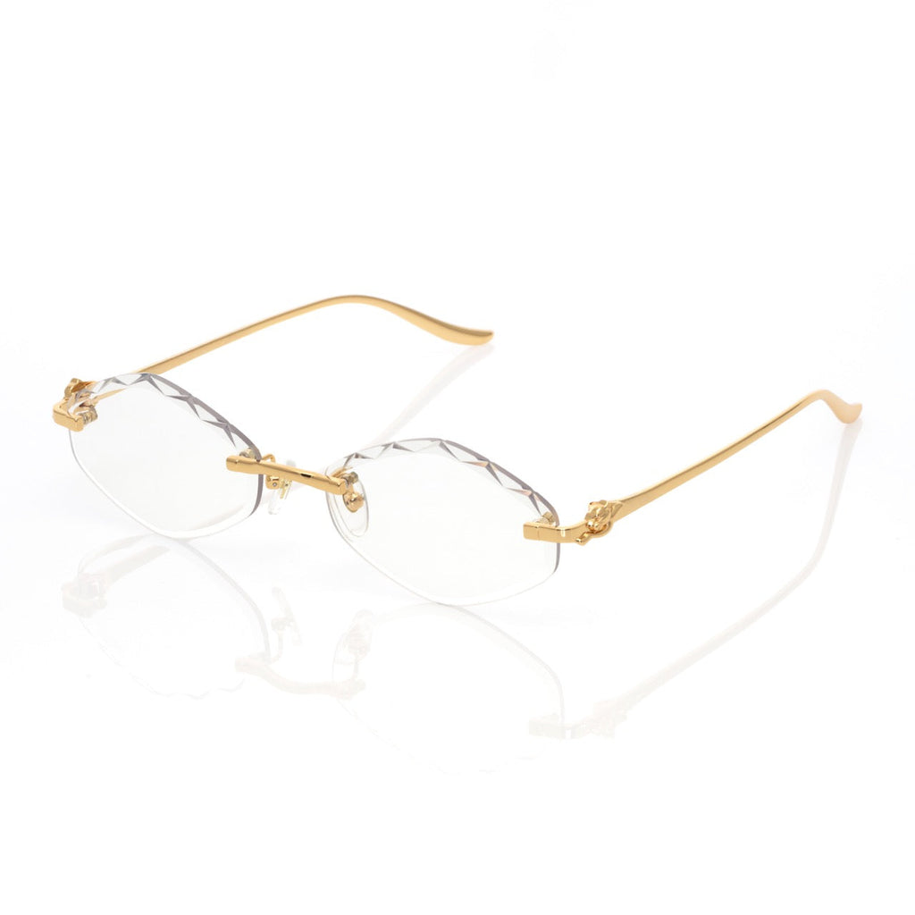Lunettes Hexagonale — Métal Doré Fumé