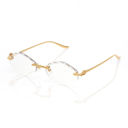 Lunettes Hexagonale — Métal Doré Fumé