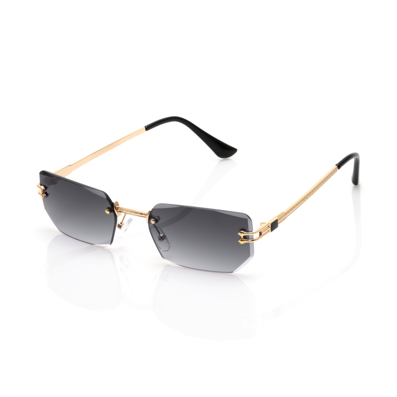 Lunettes Hexagonale — Métal Doré & Verres Anthracite