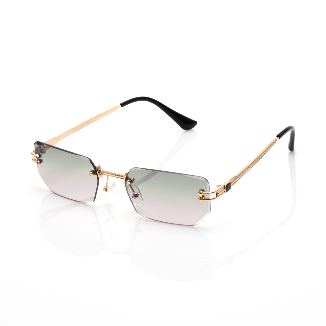 Lunettes Hexagonale — Métal Doré & Verres Anthracite