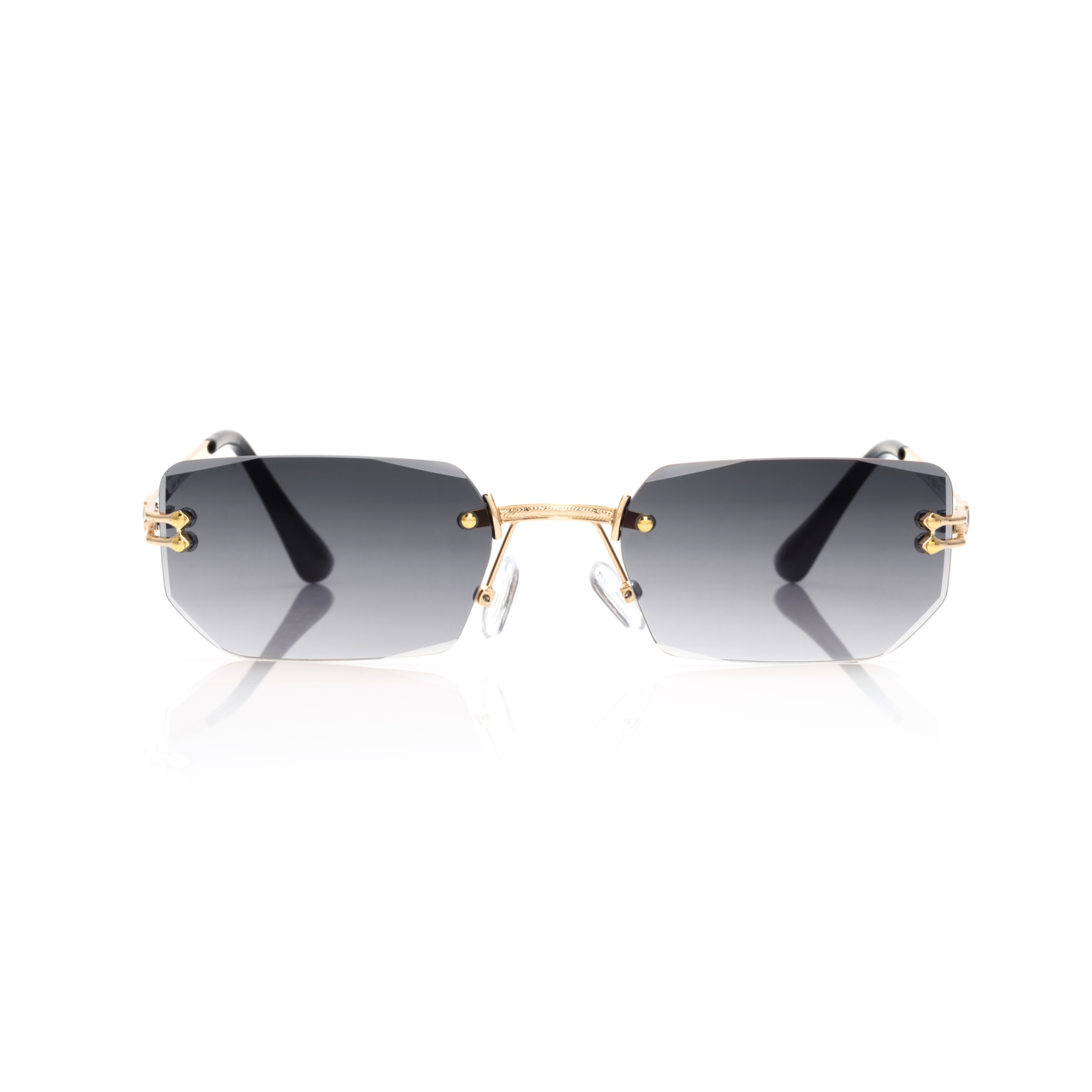 Lunettes Hexagonale — Métal Doré & Verres Anthracite