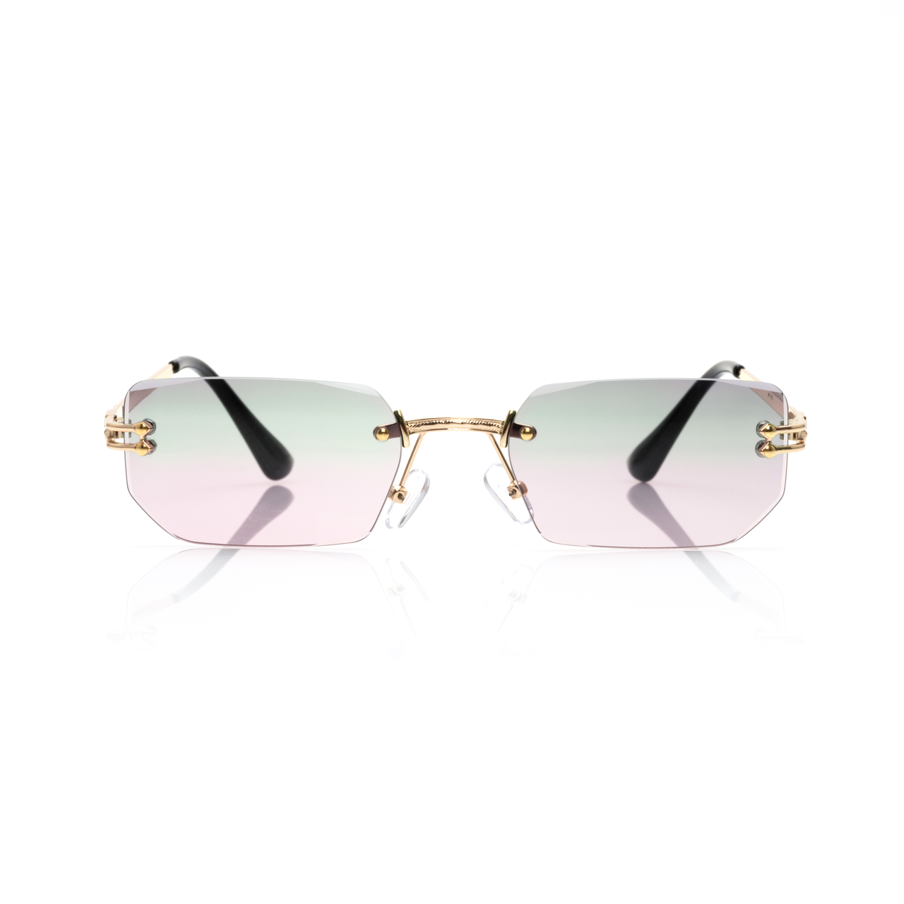 Lunettes Hexagonale — Métal Doré & Verres Anthracite
