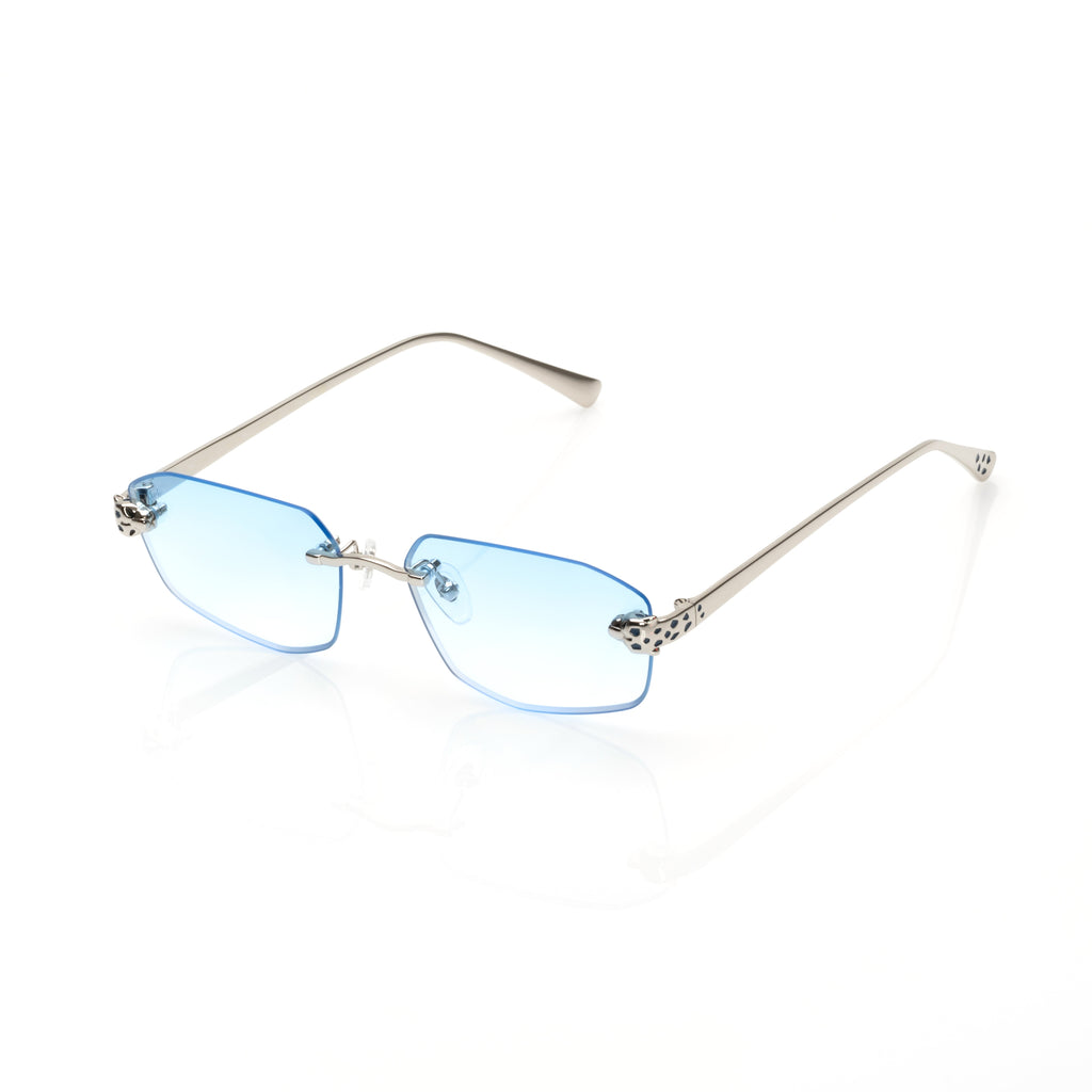 Lunettes Hexagonale Sans Cerclage — Métal Doré & Verres Verts