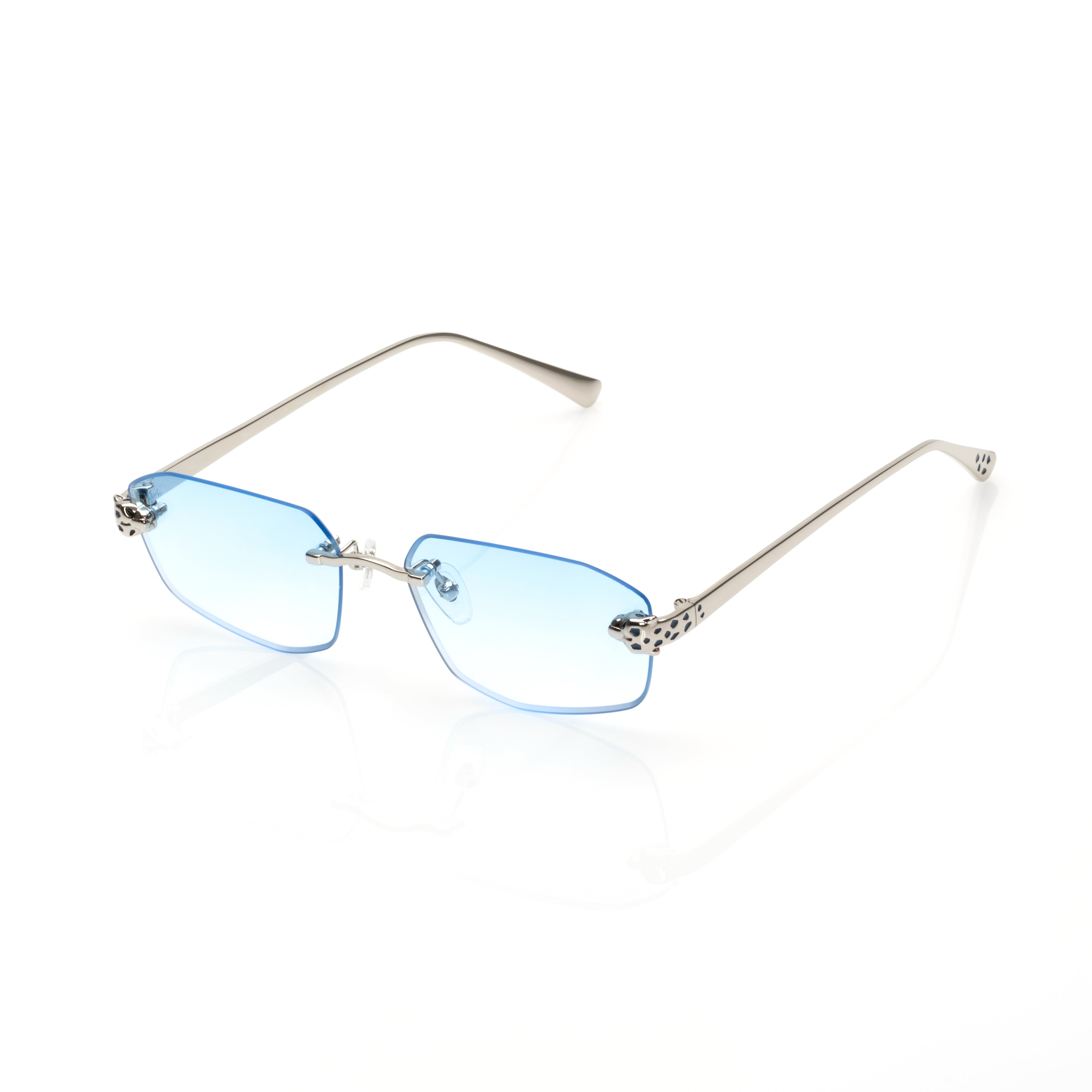 Lunettes Hexagonale Sans Cerclage — Métal Doré & Verres Verts