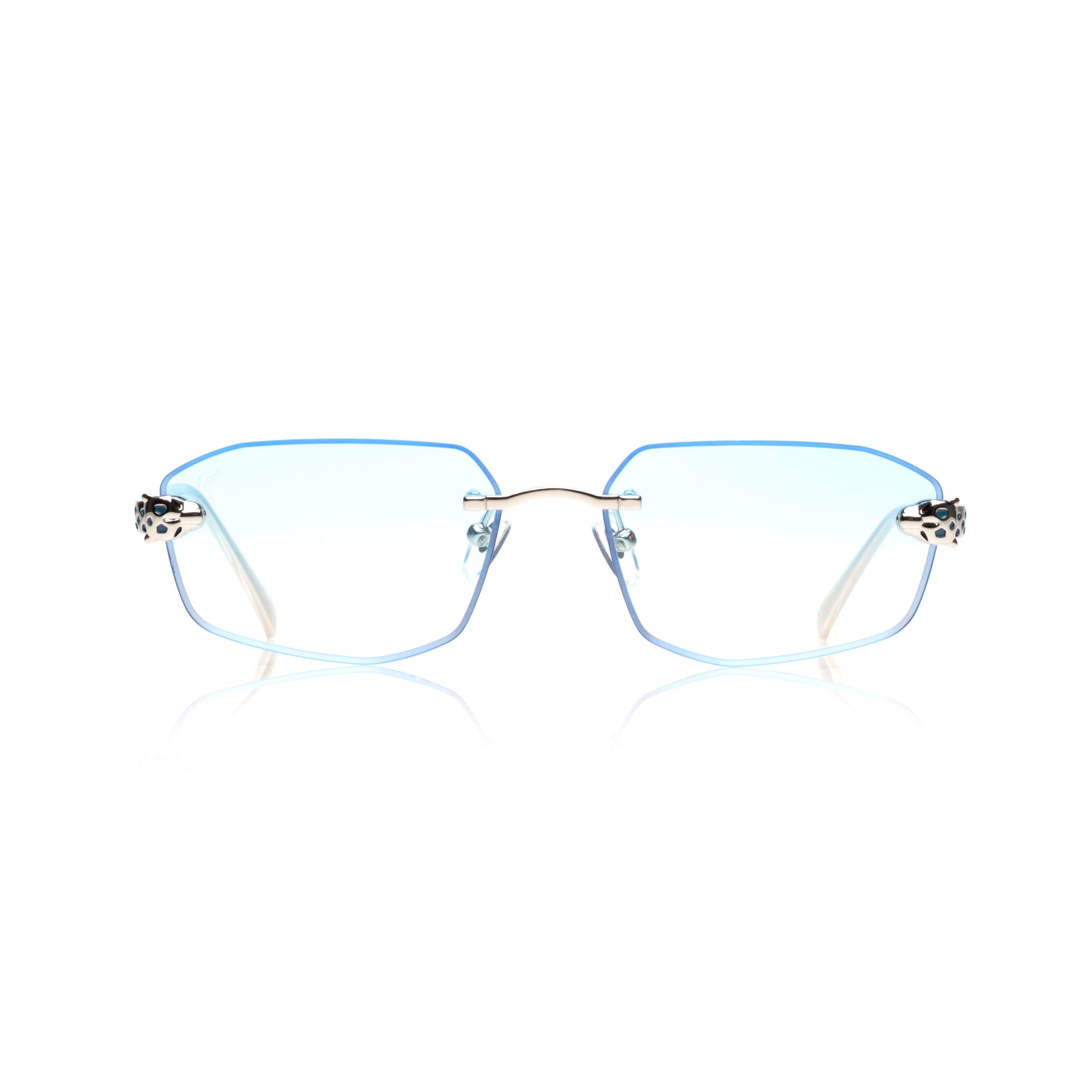 Lunettes Hexagonale Sans Cerclage — Métal Doré & Verres Verts