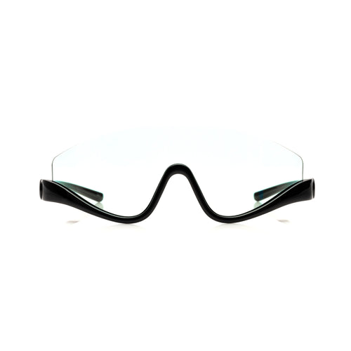 Lunettes Masque — Acétate Noir & Verre Clair