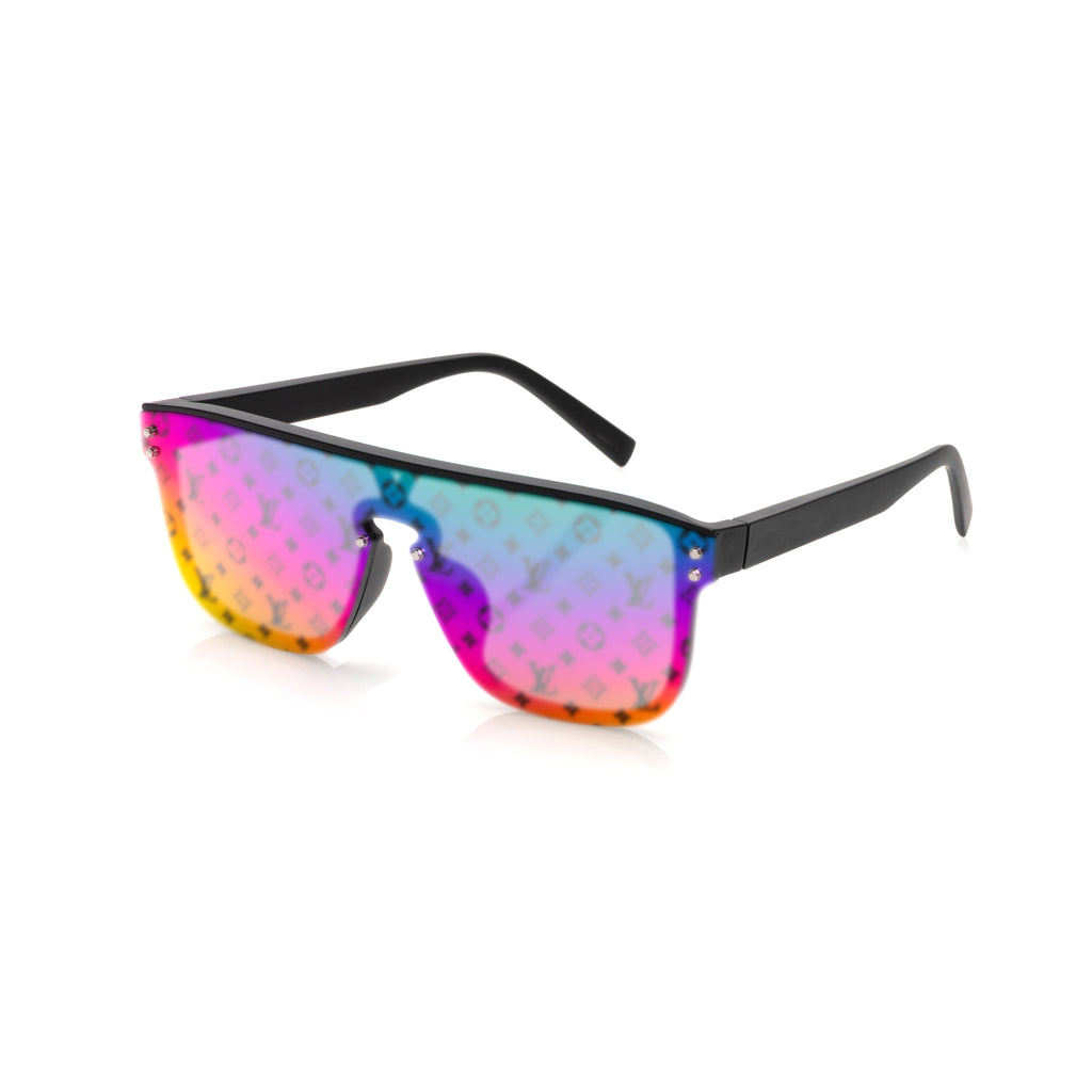 Lunettes Masque — Acétate Noir & Verres Monogramme