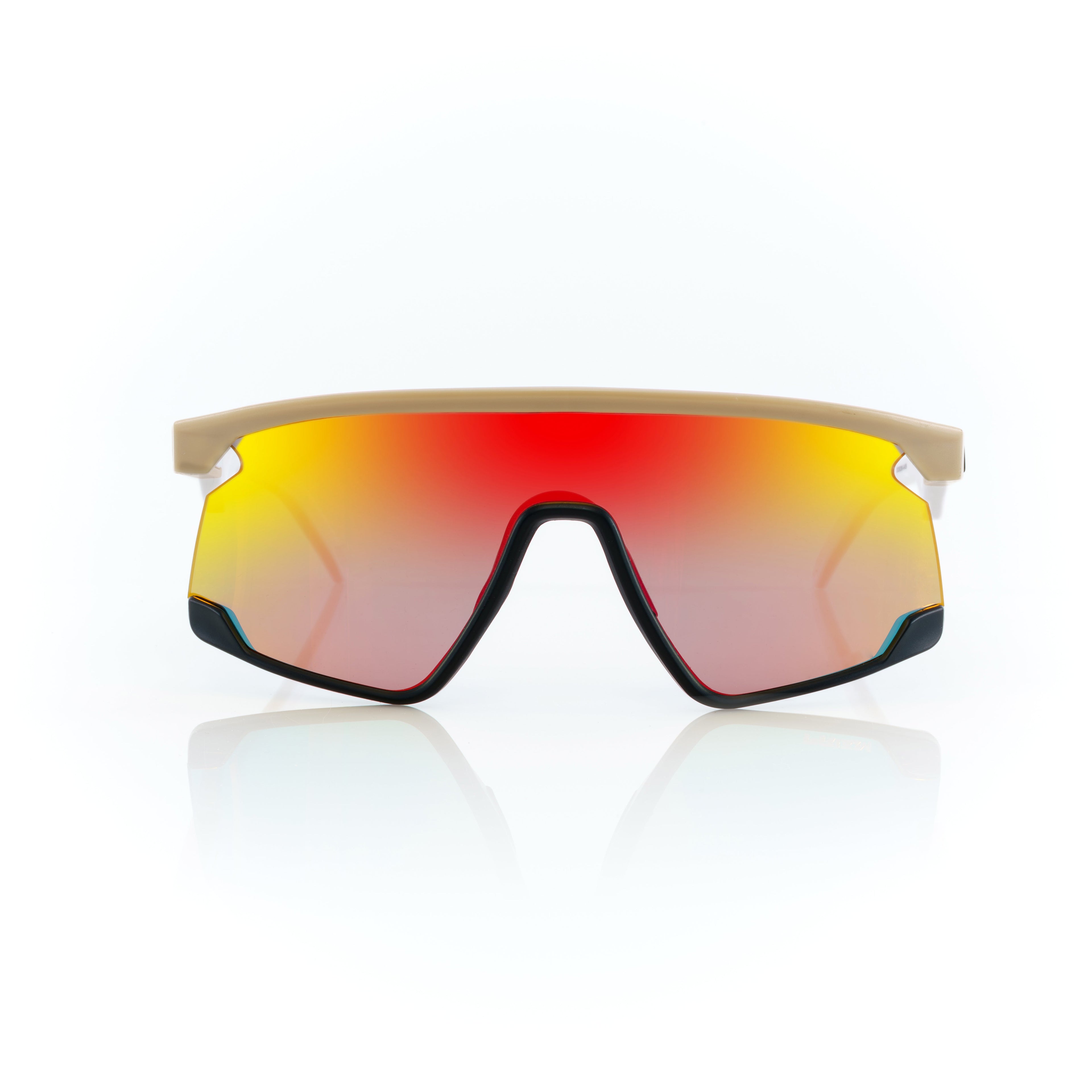 Lunettes Masque — Métal Beige & Verres Miroir Iridescent