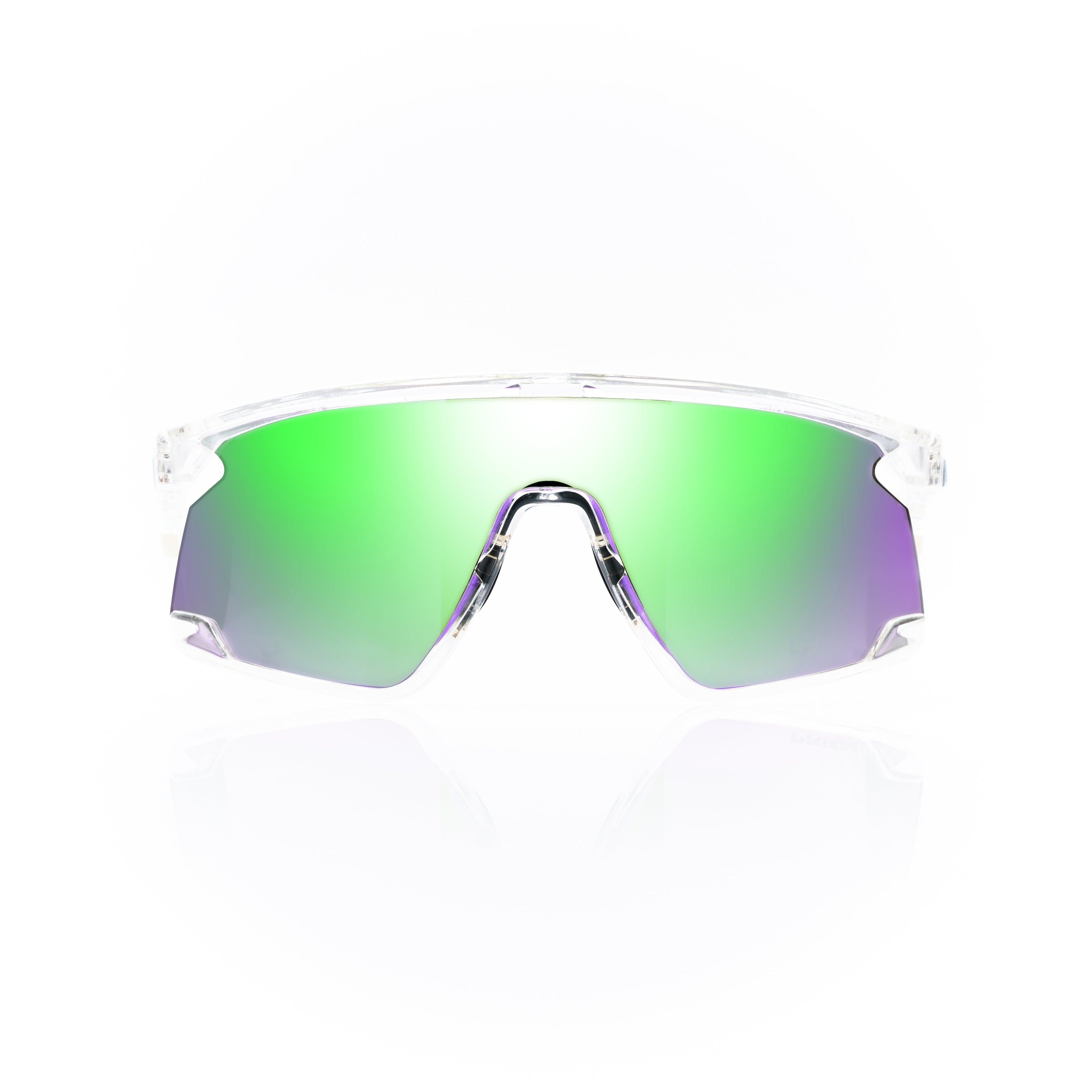 Lunettes Masque — Métal Beige & Verres Miroir Iridescent