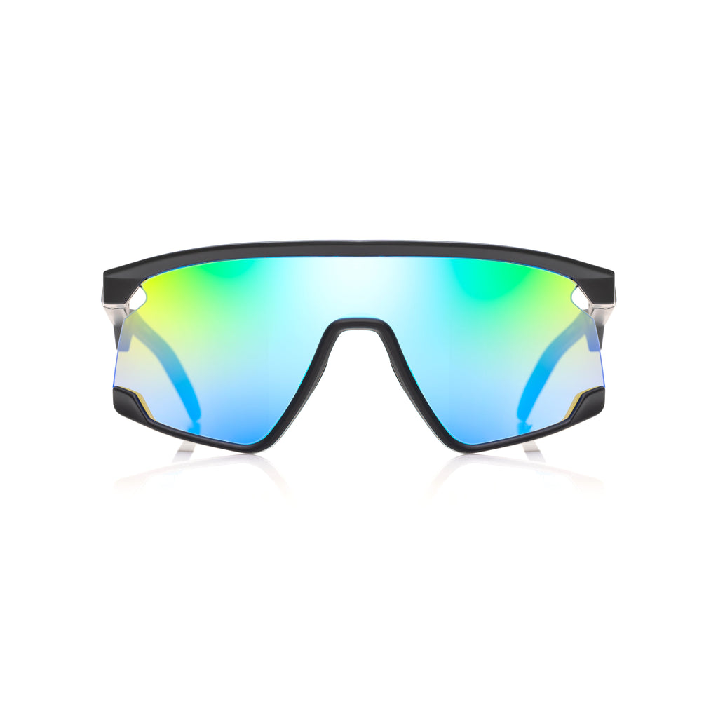 Lunettes Masque — Métal Beige & Verres Miroir Iridescent
