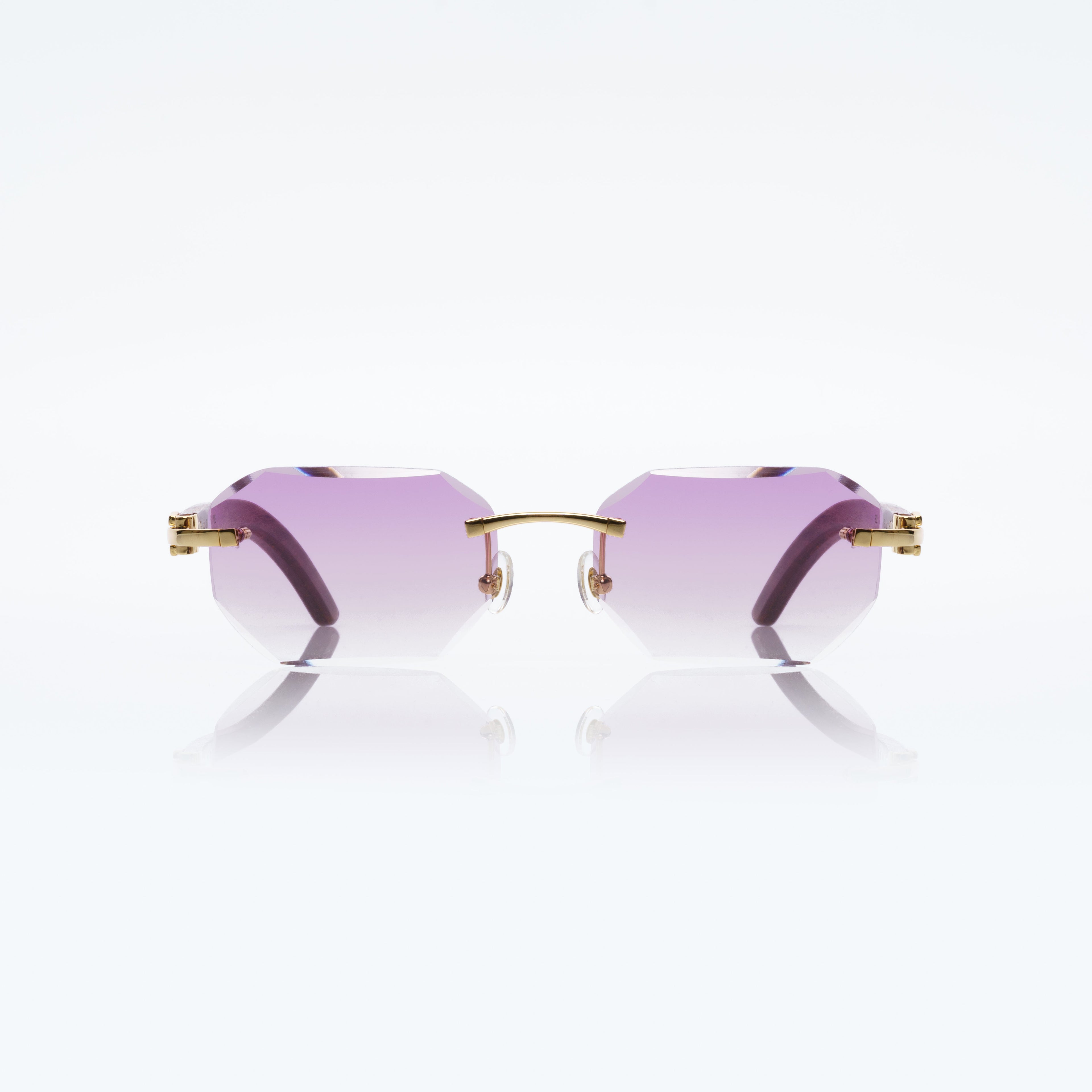 Lunettes Octogonale — Bois Brun & Doré Parme