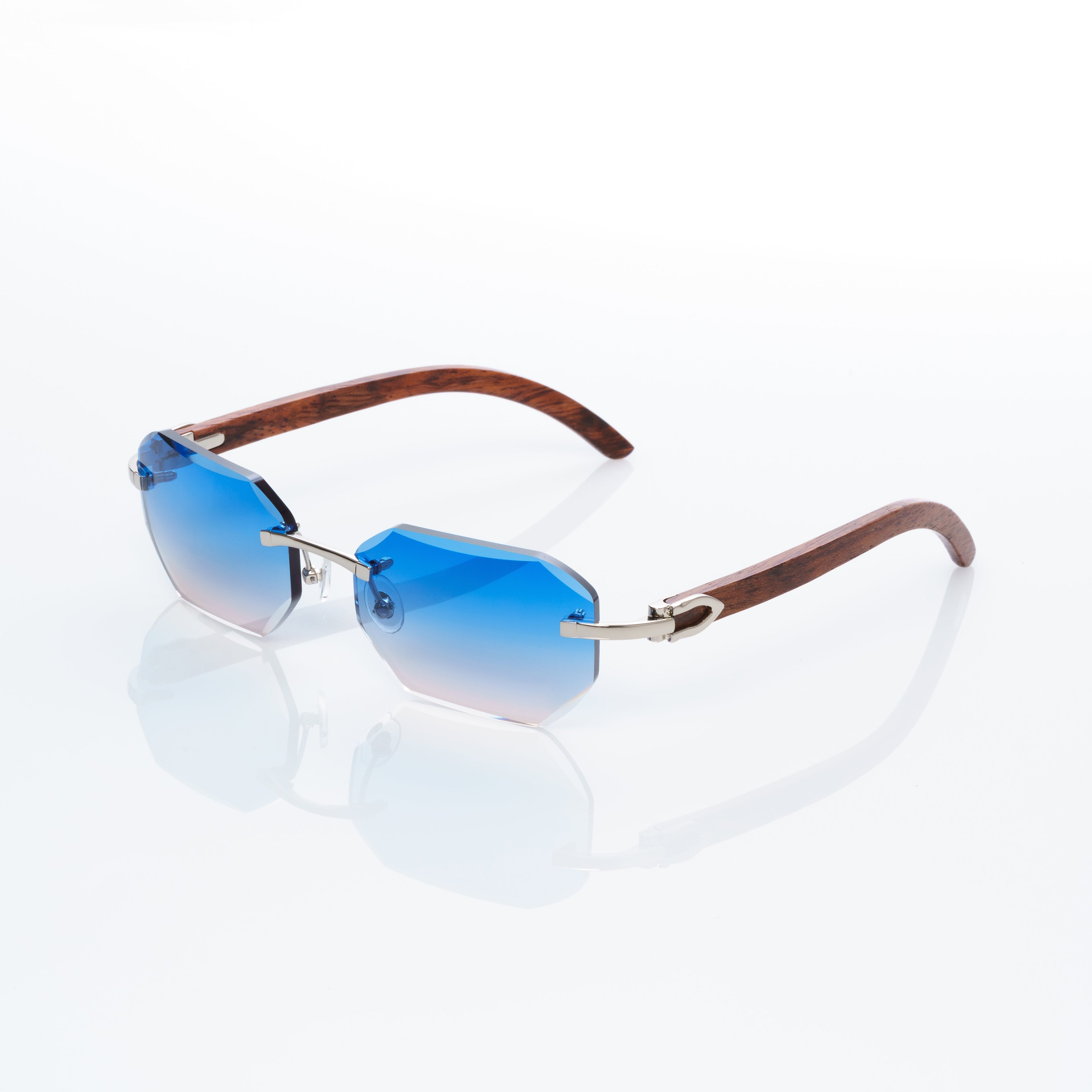 Lunettes Octogonale — Bois Brun & Doré Parme
