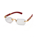 Lunettes Octogonale — Doré & Bois Bordeaux