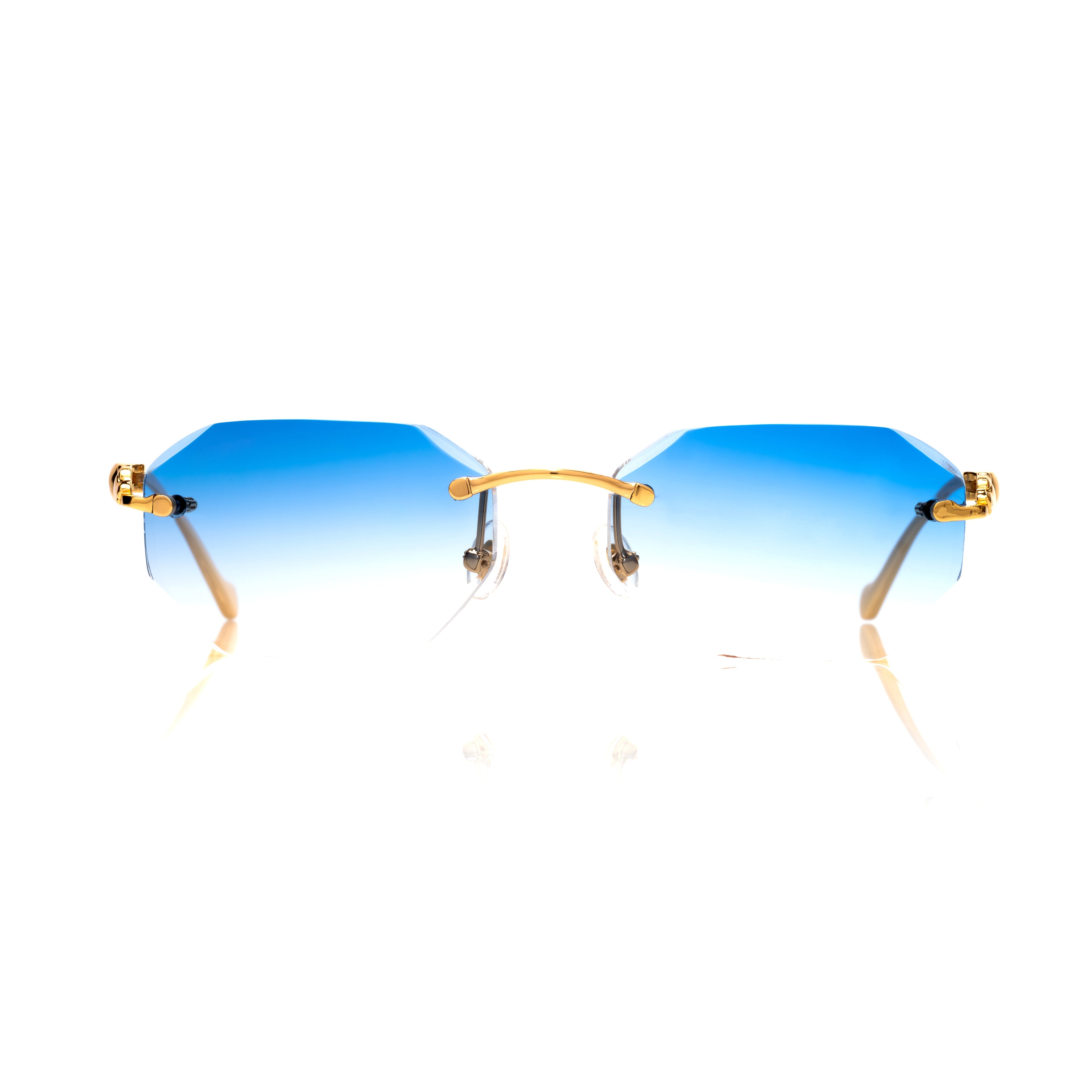 Lunettes Octogonale — Métal Argenté Cristal