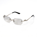 Lunettes Octogonale — Métal Argenté Fumé