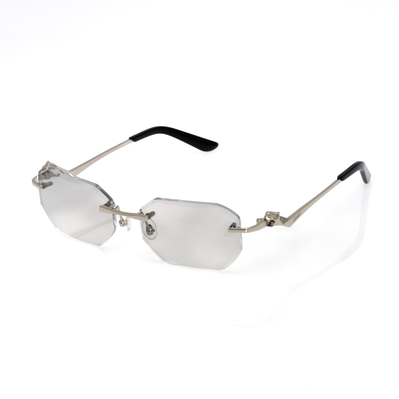 Lunettes Octogonale — Métal Argenté Fumé