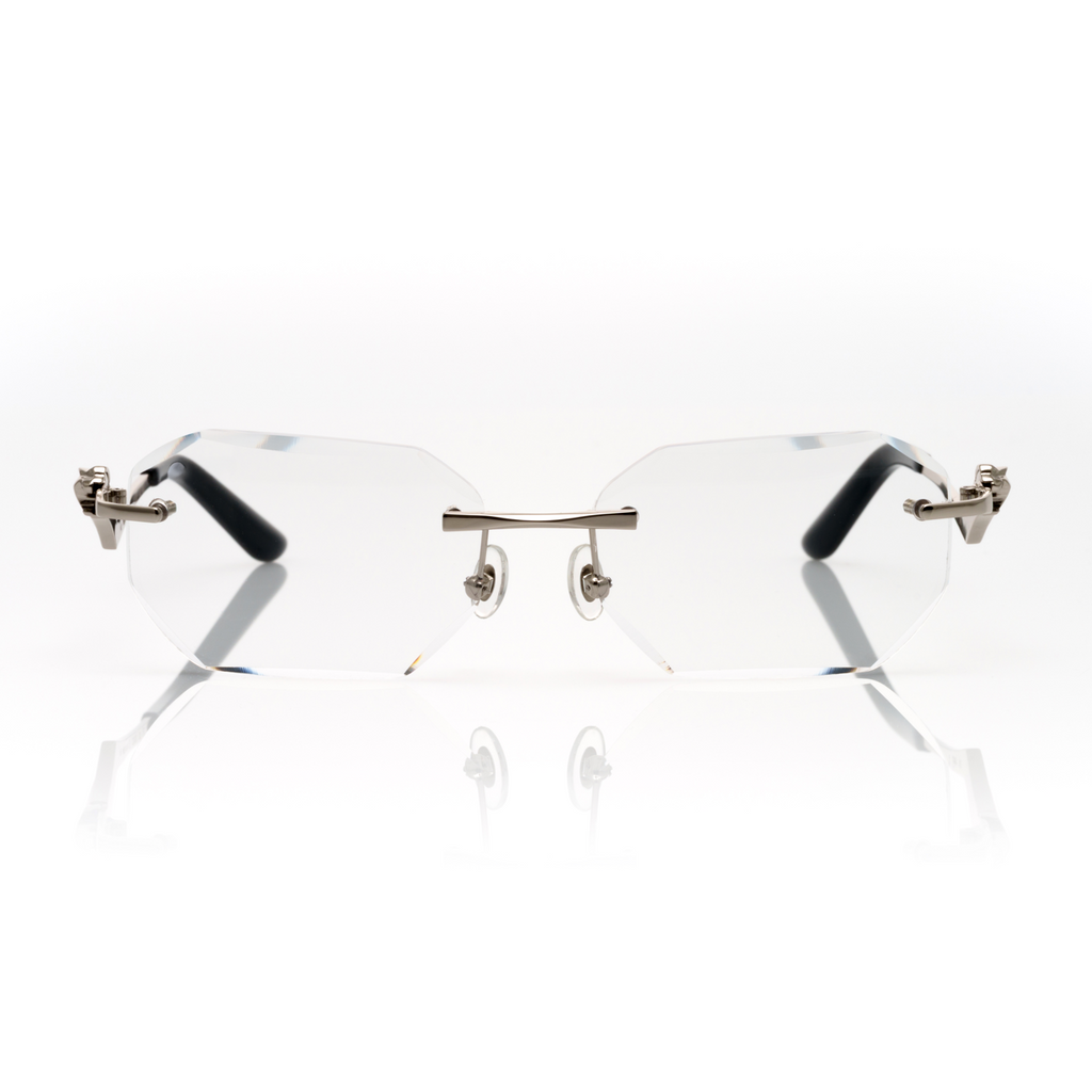 Lunettes Octogonale — Métal Argenté Fumé