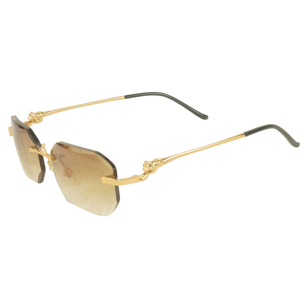 Lunettes Octogonale — Métal Argenté & Verres Bleu Pêche