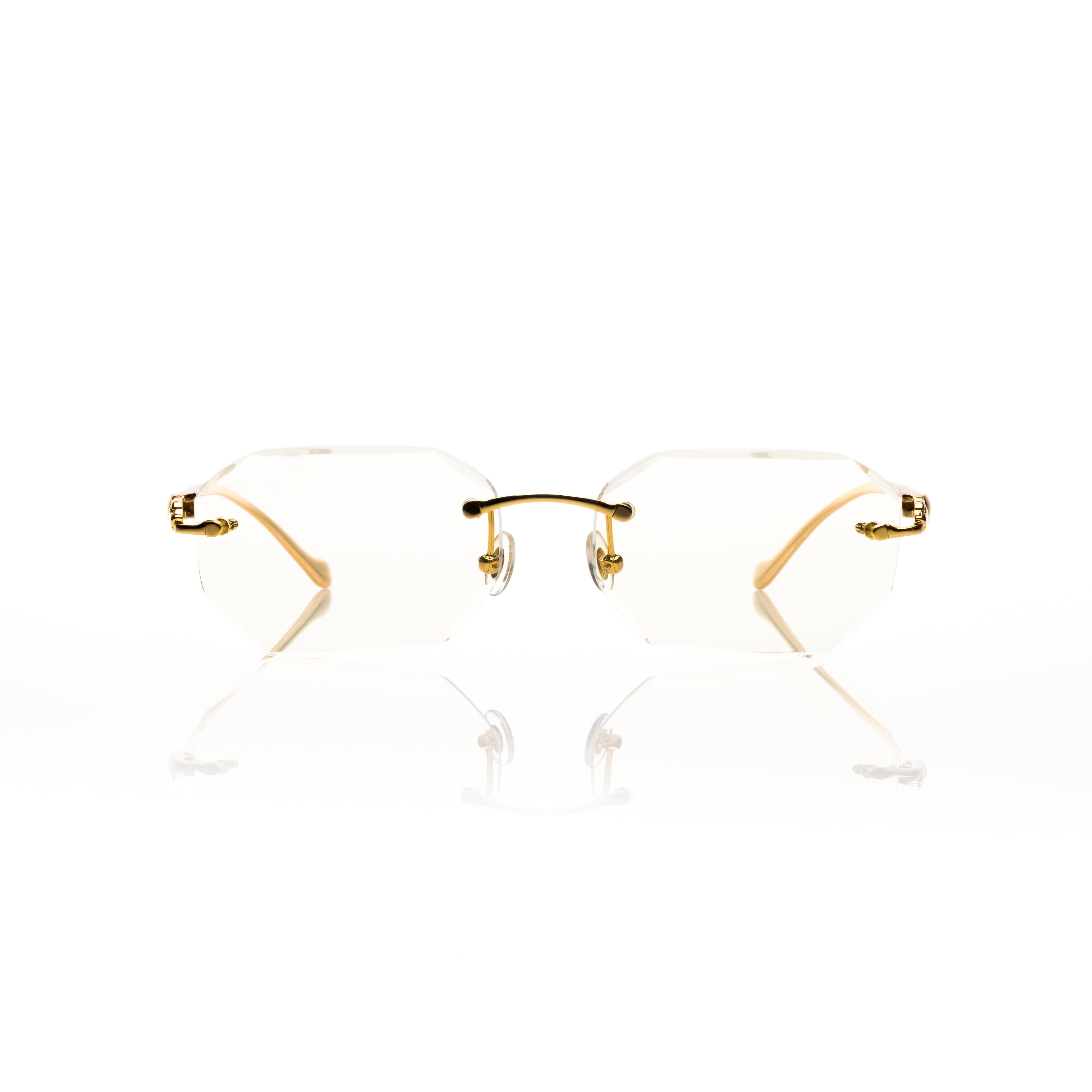 Lunettes Octogonale — Métal Argenté & Verres Cristal